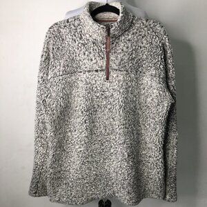 True Grit Men's Gray 1/2 Zip Pullover Turtleneck Fleece Sweater Size Medium